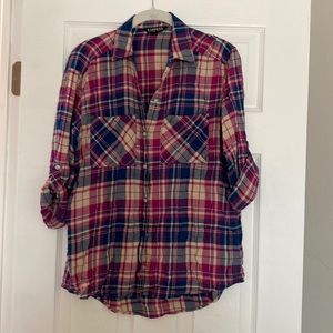 Convertible sleeve lightweight flannel